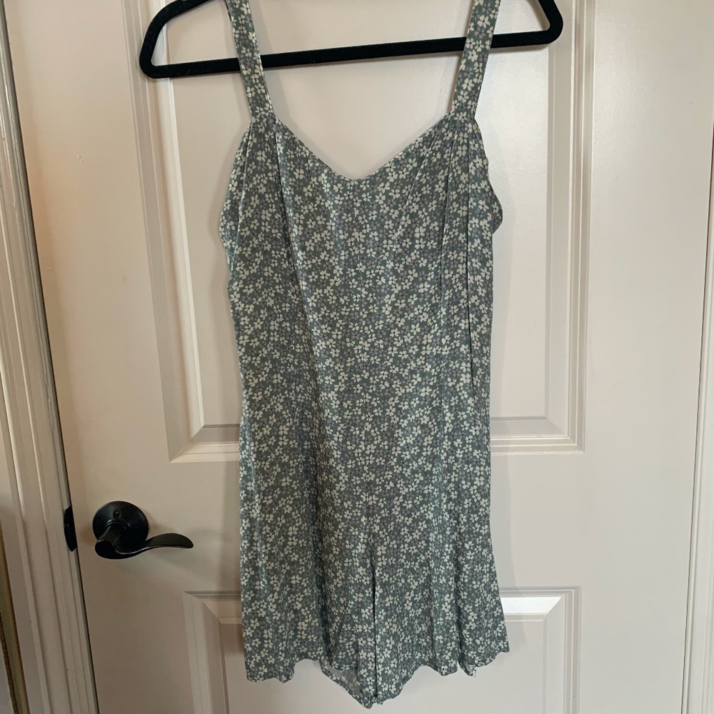 Green Floral Romper